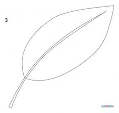 a drawing of a leaf with three pointy leaves on the top and one end