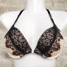 Nwt, Brand New! Never Worn! Size: 32d Can Fit A 32c Or 34b Cup To. Brand: Victoria's Secret Dream Angels Push-Up Bra. Black Lace Over Nude Mesh With A Fancy N Very Sexy T-Strap Back. Has Underwire & Padding For Push-Up To Make Cup Sizes Bigger. Has Front Closure For Easy On & Off Access. Has Silver Hardware. Retails Over $66.50+ Tax Asking $45- Plus Shipping Fancy N, 32d Bra, Cup Sizes, Victoria Secret Bras, T Strap, Push Up Bra, Bra Sizes, Silver Hardware, Black Cream