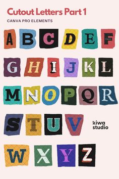 cutout letters part 1 canva pro elements alphabet and numerals by kiwa studio