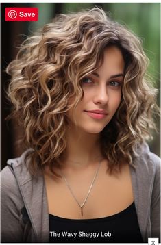 Perms For Thick Medium Length Hair, Medium Length Hair With Perm, Medium Length Haircut Curly Waves, Blonde Curly Medium Length Hair, Women Wavy Haircut, Blond Curly Hair With Bangs, Curly Layered Lob, Loose Curls For Medium Length Hair, Naturally Wavy Haircuts Medium