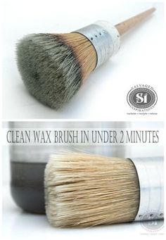 two brushes are shown side by side with the words clean wax brush in under 2 minutes