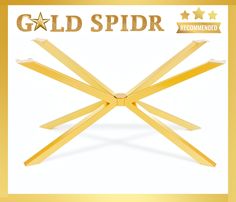 the gold spider is made out of wood and has five stars on it's side