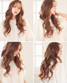 pinkage uniqso Korean Hair Curl, Asian Hair Highlights, Korean Hairstyles, Curly Color, Hair Curl, Autumn Hair, Brown Ombre Hair