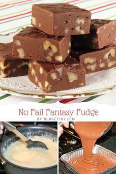 no fail fudge recipe made with chocolate, peanut butter and caramel for an easy dessert