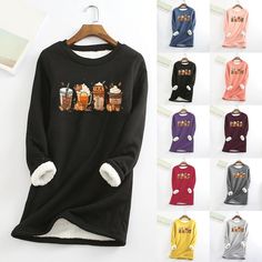 Warm Thickened Sheep Sweater O-Neck Wool Top Thermal Sweatshirts Sheep Sweater, Casual Long Sleeve Dog Print Tops, Relaxed Fit Crew Neck T-shirt With Cat Print, Winter Dog Print Crew Neck Top, Wool Top, Casual Long Sleeve T-shirt With Dog Print, Cotton Long Sleeve T-shirt With Dog Print, Casual Fits, Fashion Prints