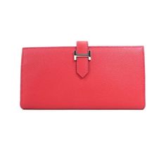 Br : Hermes Model: Bearn Color: Red Material: Leatherinclusions:Dimensions: 9cm X 17.5cm X 1.8cmserial Number: ***Country Of Origin: Francecondition: A - Excellent Condition.The Hermes Bearn Soufflet Long Wallet Is An Elegant Timeless Accessory Designed Exclusively For Women. Crafted From Vibrant Red Epsom Leather This Bi-Fold Wallet Offers A Classic Design With A Touch Of Modern Flair. Hermes Commitment To Quality Style Is Evident In The Choice Of Premium Materials And The Versatile Bi-Fold Sty Chic Red Leather Wallets, Luxury Red Leather Wallet, Elegant Red Wallet For Business, Elegant Red Wallets For Business, Designer Red Wallet For Travel, Red Leather Evening Wallet, Classic Red Business Wallet, Chic Red Evening Wallet, Red Luxury Wallet For Everyday Use