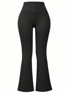 Women's Autumn And Winter Tight Flare Yoga Pants With Naked Feeling And Elasticity Black    Fabric Plain Flare Leg Medium Stretch  Women Activewear, size features are:Bust: ,Length: ,Sleeve Length: Clean Goth, Yoga Flare Pants, Backpack Essentials, Flare Yoga Pants, Sports Pants Women, Sports Trousers, Women Sports, Sports Pants, Flare Leggings