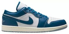 Elevate your sneaker game with these Nike Air Jordan 1 Low SE AJ1 Industrial Blue Men's Shoes. With a sleek low top design and a medium width, these sneakers provide both comfort and style. The faux leather upper material is 100% authentic and guaranteed, ensuring you get the real deal. These sneakers are perfect for any athletic occasion and are sure to turn heads with their unique color and silhouette. The size range is extensive, accommodating men, women, and children of all sizes. Don't miss out on the chance to add these Air Jordan 1 Low SE sneakers to your collection. Priority Shipping Light Blue Casual Jordan Shoes With Boost Midsole, Light Blue Low-top Jordan Shoes, Casual Light Blue Jordan Shoes With Boost Midsole, Sporty Light Blue Low-top Jordan Shoes, Casual Low-top Jordan Shoes With Laces, Light Blue Lace-up Jordan Sports Shoes, Light Blue Lace-up Jordan Shoes For Sports, Casual Jordan Shoes With Air Max Cushioning, Casual Jordan Shoes With Air Cushioning And White Sole