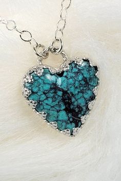 Have the one who owns your heart wear your heart near their own with this vintage style Milky Way turquoise heart necklace in sterling silver. See more about this one-of-a-kind turquoise necklace at www.KryziaKreationsStudio.com Turquoise Heart Pendant Jewelry With Natural Stones, Turquoise Heart Charm Jewelry For Anniversary, Turquoise Heart Pendant Necklace, Turquoise Jewelry With Heart Charm For Anniversary, Heart-shaped Turquoise Necklace As Gift, Silver Turquoise Heart Pendant Necklace, Silver Turquoise Heart Pendant Necklace Gift, Turquoise Heart Charm Jewelry, Turquoise Heart Necklace With Heart Charm As Gift