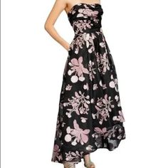 Marchesa | Dresses | Marchese Notte Floral And Strapless Evening Gown | Poshmark Elegant Floral Print Strapless Dress For Gala, Silk Evening Dress With Floral Print For Cocktail, Strapless Floral Print Evening Dress For Party, Elegant Floral Print Strapless Maxi Dress, Elegant Strapless Floral Print Maxi Dress, Strapless Floral Print Formal Evening Dress, Silk Strapless Floor-length Cocktail Dress, Elegant Strapless Maxi Dress With Floral Print, Strapless Floral Print Evening Dress For Formal Occasions