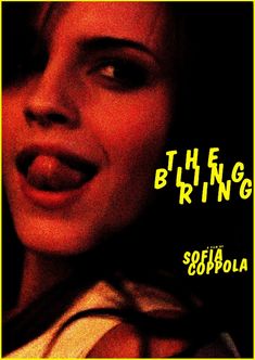 a woman making a funny face with her tongue out and the words, the blinger ring