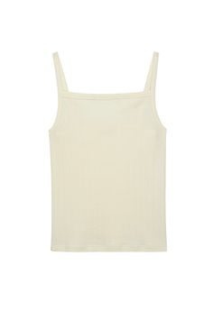 The Pointelle Square Neck Tank is crafted with 100% Organic Cotton, featuring a square neck and slim fit. Made in Los Angeles Square Neck Top With Adjustable Straps For Spring, Classic Fitted Summer Camisole, Summer Cotton Tops With Straight Neckline, Cotton Tops With Straight Neckline For Summer, Spring Cotton Camisole With Square Neck, Summer Seamless Tank Top With Straight Neckline, Summer Tank Top With Straight Neckline And Seamless Details, Seamless Tank Top With Straight Neckline For Summer, Chic Cotton Tops With Straight Neckline