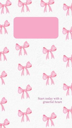 pink bows are arranged in the shape of an arrow on a white background with text that reads start today with a grateful heart