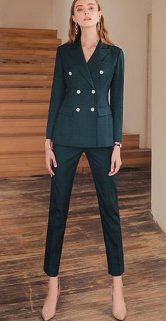 Double Breasted Plaid Set Business Suit. https://pradize.com/collection/occasion-workwear?menu= Plaid Set, Womens Suits Business, Designer Suits For Men, Suits Design, Elegant Ladies, Business Suit, Style Mistakes, Double Breasted Suit, Designer Suits