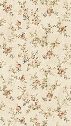 an old fashioned wallpaper with flowers on it