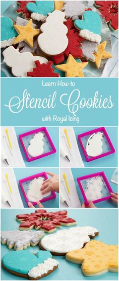 how to make stencil cookies with royal icing