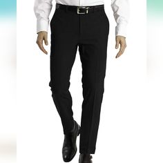 Check Pictures For Measurements Formal Black Cotton Work Pants, Black Fitted Cotton Dress Pants, Calvin Klein Full Length Workwear Bottoms, Calvin Klein Full Length Bottoms For Workwear, Fitted Cotton Work Pants For Business, Tailored Calvin Klein Bottoms With Pockets, Semi-formal Slim Fit Full Length Work Pants, Black Fitted Work Pants For Business, Calvin Klein Tailored Bottoms With Pockets