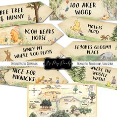 winnie the pooh bookmarks and labels