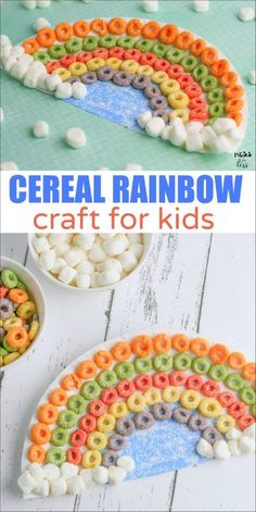 cereal rainbow craft for kids to make