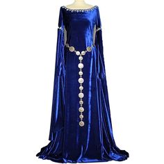 La señora adulta Medieval Horror mal sacerdotisa bruja pagana traje azul vestido de traje rojo Maxi entrenado vestido vestimenta de terciopelo para mujeres on AliExpress Fantasy Dresses, Old Dresses, Fantasy Dress