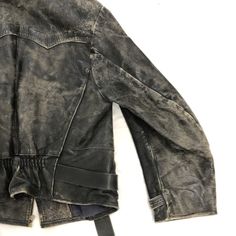 Vintage leather jacket 1940-80s size: isn’t listed/fits M” chest-20” shoulder-7” sleeve-24” top to bottom-24” Vintage Distressed Leather Outerwear, Distressed Fitted Leather Biker Jacket, Distressed Leather Fitted Jacket, Distressed Fitted Leather Jacket, Fitted Distressed Leather Jacket, Vintage Distressed Leather Jacket, Distressed Leather Biker Jacket For Fall, Fitted Vintage Leather Outerwear, Distressed Vintage Biker Jacket For Fall