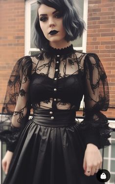 Goth Easter Outfits, Metal Core Outfit, Romantic Goth Style, Goth Spring Outfits, Witchy Outfit Ideas, Glam Goth Fashion, Bowl Of Candy, Vintage Halloween Costumes, Elegant Goth