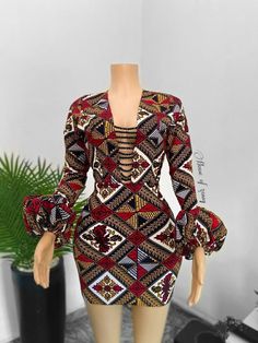 Beautiful ,stunning and lovely Outfits .. It is made with 100% Cotton African Wax. Custom orders are welcome. Feel free to start up etsy conversations. Simple Dress Styles, Ankara Dress Designs, Ankara Short, African Fabric Dress, Dress Ankara, African Print Dress Ankara, Short African Dresses, African Print Dress Designs, African Inspired Clothing