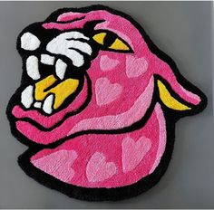 pink color panther rug/tattoo rug /tufted rug/tufting rug Tuffin Rugs, Rug Tufting Tutorial, Panther Rug, Tattoo Rug, Rug Tufting Ideas, Rug Tattoo, Tufting Rugs, Tufting Diy, Tufting Rug