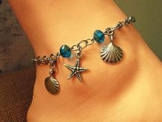 silver starfish ankle bracelet Seashell Anklet, Ocean Queen, Starfish Anklets, Starfish Jewelry, Leopard Print Headband, Anchor Jewelry, Coastal Jewelry, Anklets For Women, Fish Jewelry