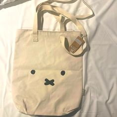 Miffy Tote Bag Bought From Netherlands. This Is Brand New With Tag. Inside Has Miffy Logo All Over. Has Two Sets Of Handles, Short And Long. 100% Cotton. Tote Bag With Keychain, Miffy Netherlands, Miffy Accessories, Miffy Plushies, Tote Bag Decoration, Simple Tote Bag