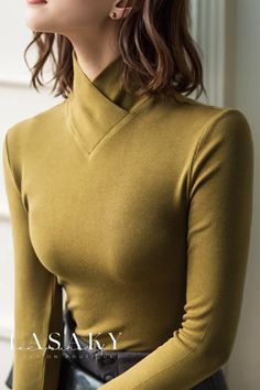 Lasaky - Exquisite Stand Collar Long Sleeve Undergarment Top with Internal Layering Shirt, Inspired by Fashion Design Tops For Working Women, Functional Clothing Design, Fitted Tops, Layered Shirts, Winter Shirts, Layer Top, Winter Tops, Mode Inspiration, Base Layer