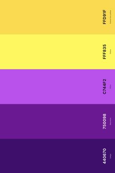 the color palette is different shades of purple, yellow, and green with text below