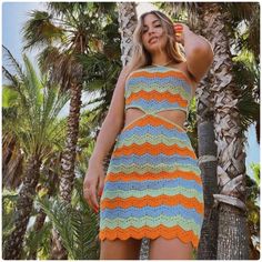 Questions? Leave A Comment Below! Orange Mini Dress For Beach Season, Spring Mini Dress With Crochet Detailing, Summer Crochet Dresses For A Day Out, Orange Mini Dress For Vacation, Orange Mini Dress For The Beach, Orange Mini Beach Dress, Zara Crochet Fitted Dress For Summer, Casual Crochet Dresses For Spring, Spring Crochet Dress For Day Out