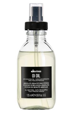 What it is: A multifunctional oil that adds shine and softness to hair while detangling and fighting frizz.Who it's for: Ideal for those with coarse or dry hair.What it does: This oil leaves your hair structure protected without weighing it down. Hair is hydrated and protected from styling and environmental factors, too. How to use: Before styling, apply 2–3 pumps of oil to towel-dried hair then dry. If using as a finishing touch, apply 2–3 pumps of oil to the lengths and ends of dry hair. If yo Hair Shine Spray, Davines Oi, Soft Shiny Hair, Hair Milk, Best Hair Oil, Shine Spray, Curly Hair Types, Coarse Hair, Dr Oz