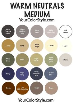 the colors of warm and medium neutrals