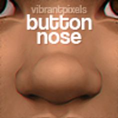 a close up of a person's face with the words button nose on it