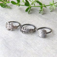 Oak Leaf Ring Nature Inspired Ring Silver Leaves Ring | Etsy Nature Inspired Silver Jewellery, Oak Leaf Ring, Granola Rings, Silver Clay Rings, Artsy Rings, Ring Designs Silver, Leaf Ring Design, Fern Ring, Leave Ring