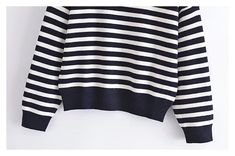 Style: commuting Size: S M L Color: dark blue Striped Sweater, Bell Sleeves, Bell Sleeve Top, Dark Blue, Sleeve Top, Women's Top, Gold, Blue, Color