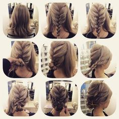 Fashionable Braid Hairstyle for Shoulder Length Hair || bridesmaids Braid Hairstyle, Up Dos For Medium Hair, Great Hairstyles, Penteado Cabelo Curto, Shoulder Length Hair, Length Hair, Hair Dos, Hair Updos, Shoulder Length