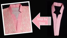 an image of a man's pink shirt and tie with the words step by step