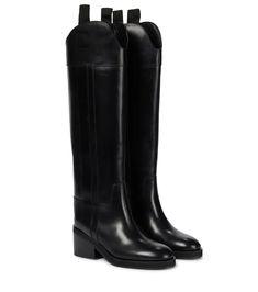 Bottega Veneta Pouch, Leather Knee High Boots, Knee High Leather Boots, Jimmy Choo Shoes, Equestrian Style, Boot Sandals