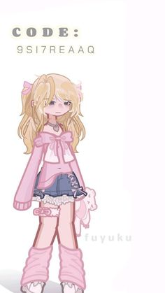 an anime character with blonde hair and pink clothes