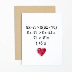 a card with a red heart on it