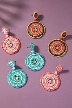 Catch the eye with these multi layer color seed bead disk drop earrings. Size: 2.0" Imported Colorful Beaded Circle Earrings For Summer, Colorful Circle Beaded Earrings For Summer, Summer Colorful Beaded Circle Earrings, Orange Farm, Themed Shirts, Farm Clothes, Kids Activewear, Slides Slippers, Ninja Turtle