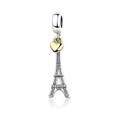 EIFFEL TOWER PENDANT charms with Heart fit Bracelet Necklaces 100% Authentic 925 Sterling Silver Charms Fits European Pandora Charm Bracelet Item specifics Metals Type: Silver Charms Type: Religious Material: Cubic Zirconia Model Number: PAS348 Item Type: Charms Fine or Fashion: Fashion Style: Cute/Romantic Packaging: Only one free velvet jewelry bag for each parcel Function: DIY Pendants Charms fit Brand Bracelet Color: Silver + Gold Occasion: Anniversary, Engagement Stamp: S925 Fine or Fashion Open Bangle Bracelet, Bracelet Pandora, Sterling Silver Charms, Pandora Bracelet Charms, European Women, Fitness Bracelet, Handmade Charms, Crystal Charm, Pandora Bracelet