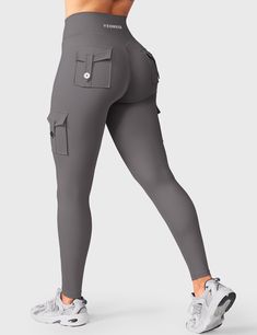 Discover our Hedda Cargo Leggings, crafted from durable four-way stretch fabric with practical pockets. Enjoy a stylish cargo design that enhances your curves, they offer the perfect blend of comfort and functionality for any workout!   Feature    High waist support   Hidden scrunch   Cargo pockets   4-way stretch, lightweight   No front seam, no camel toe   Moisture-wicking, breathable   25-inch inseam    Fabric     75% Nylon + 25% Spandex    Model Measurements    Model Wear: S   Height: 173cm / 5'7"   Bust: 87cm / 34.3″   Waist: 62cm / 24.4″   Hips: 97cm / 38.2″ Cargo Design, Cargo Leggings, Legging Fits, Leggings With Pockets, Sport Bra Top, Gym Yoga, Gym Leggings, V Cuts, Workout Wear