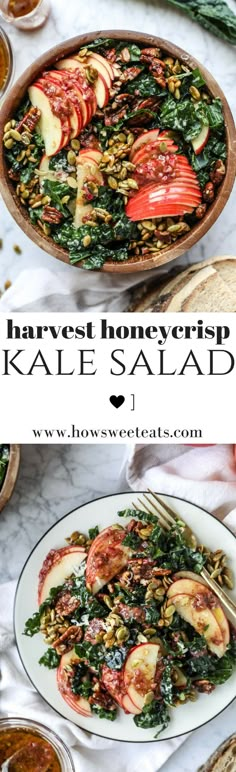 the cover of harvest honey crisp kale salad