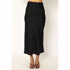 This midi skirt will be your go-to for everyday style. Crafted from a soft satin fabric, it features an elasticized waistband and a pull on design for fuss-free dressing. The palm green color is a timeless classic that you'll reach for again and again. Satin Dresses Long, Satin Dresses Long Sleeve, Palm Green, Petal And Pup, Black Tie Wedding Guests, White Dress Shoes, Resort Dresses, Essential Dress, Satin Midi Skirt