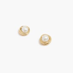 Factory: Pearl Stud Earrings For Women Preppy Jewelry, Wrist Jewelry, Jewelry Accessories Ideas, Classy Jewelry, Jewelry Essentials, Gold Stud Earrings, J Crew Jewelry, Jewelry Lookbook, Stud Earrings For Women