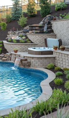 Dream big with these terraced pool ideas, perfect for transforming sloped backyards. 🌺🏊‍♂️